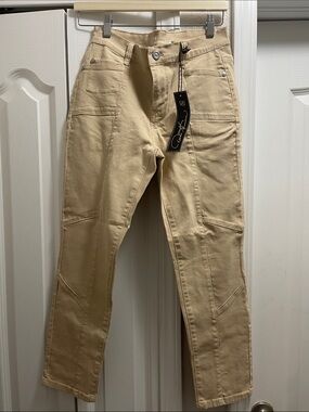 DG2 by Diane Gilman Beige Skinny Utility Jeans